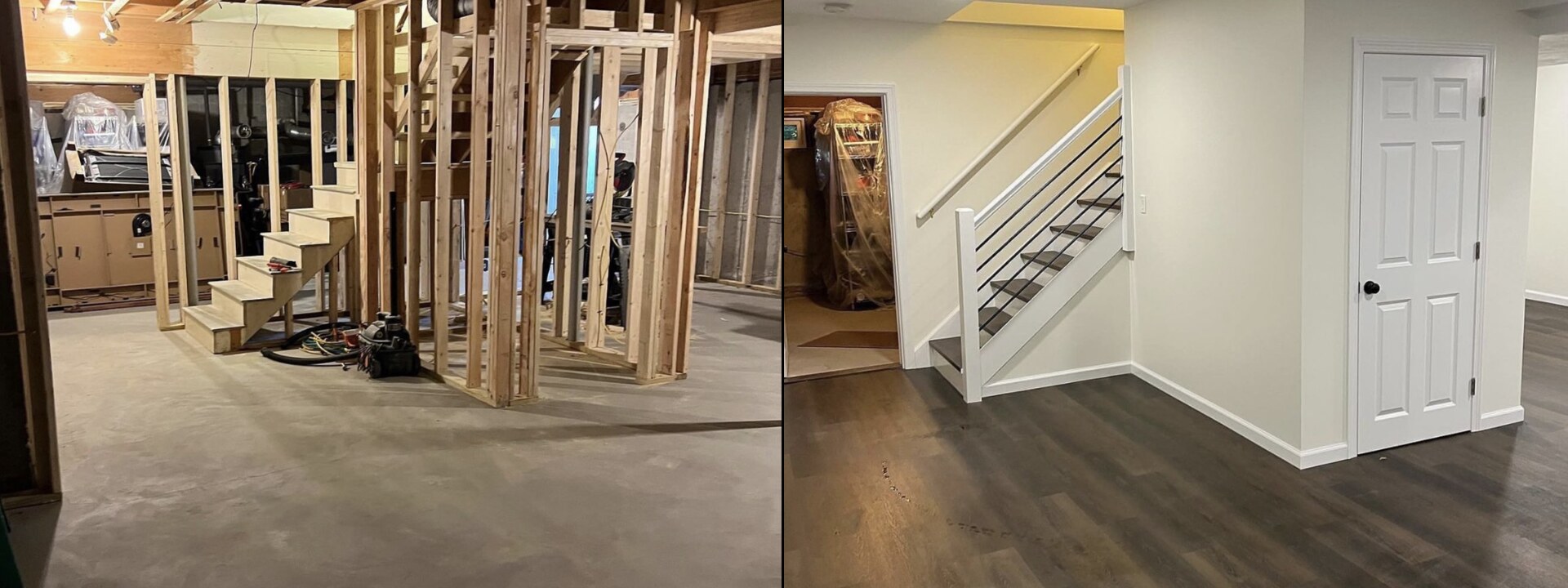 Basement Remodel Before & After in Medfield, MA